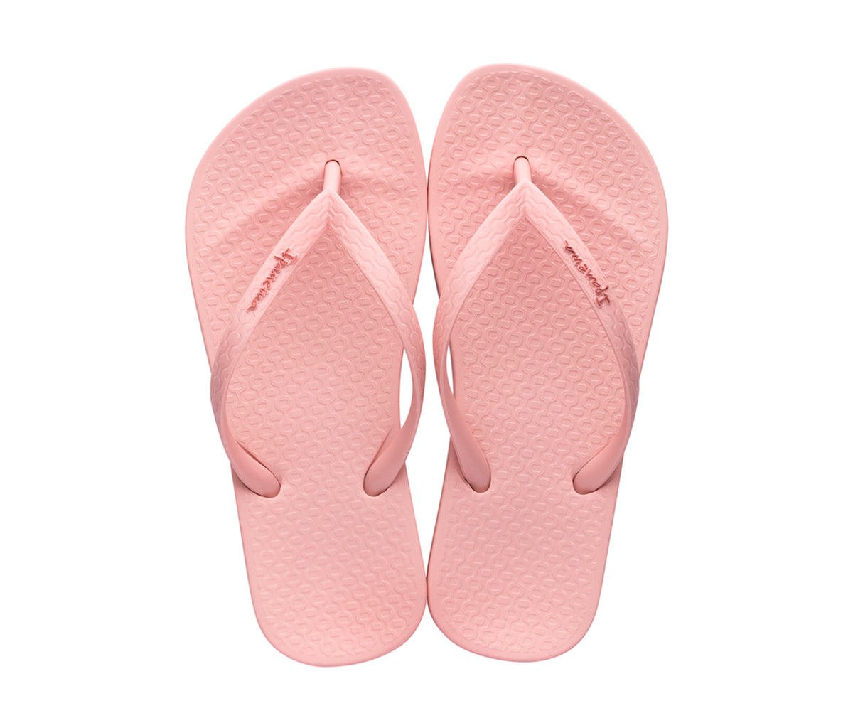 Top view of a pair of pink Ipanema Ana Colors kids flip flops.