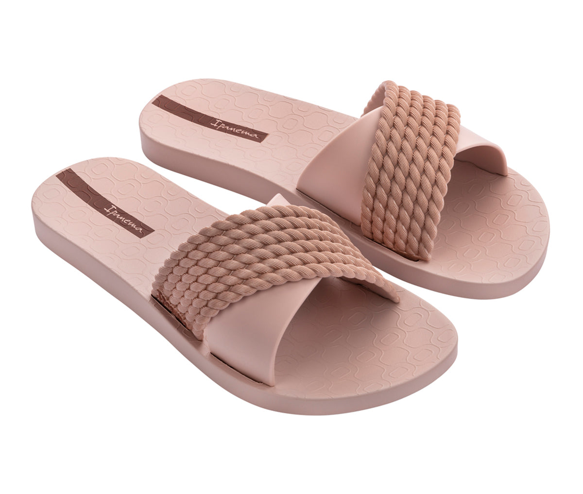 Angled view of a pink Ipanema Street slide.