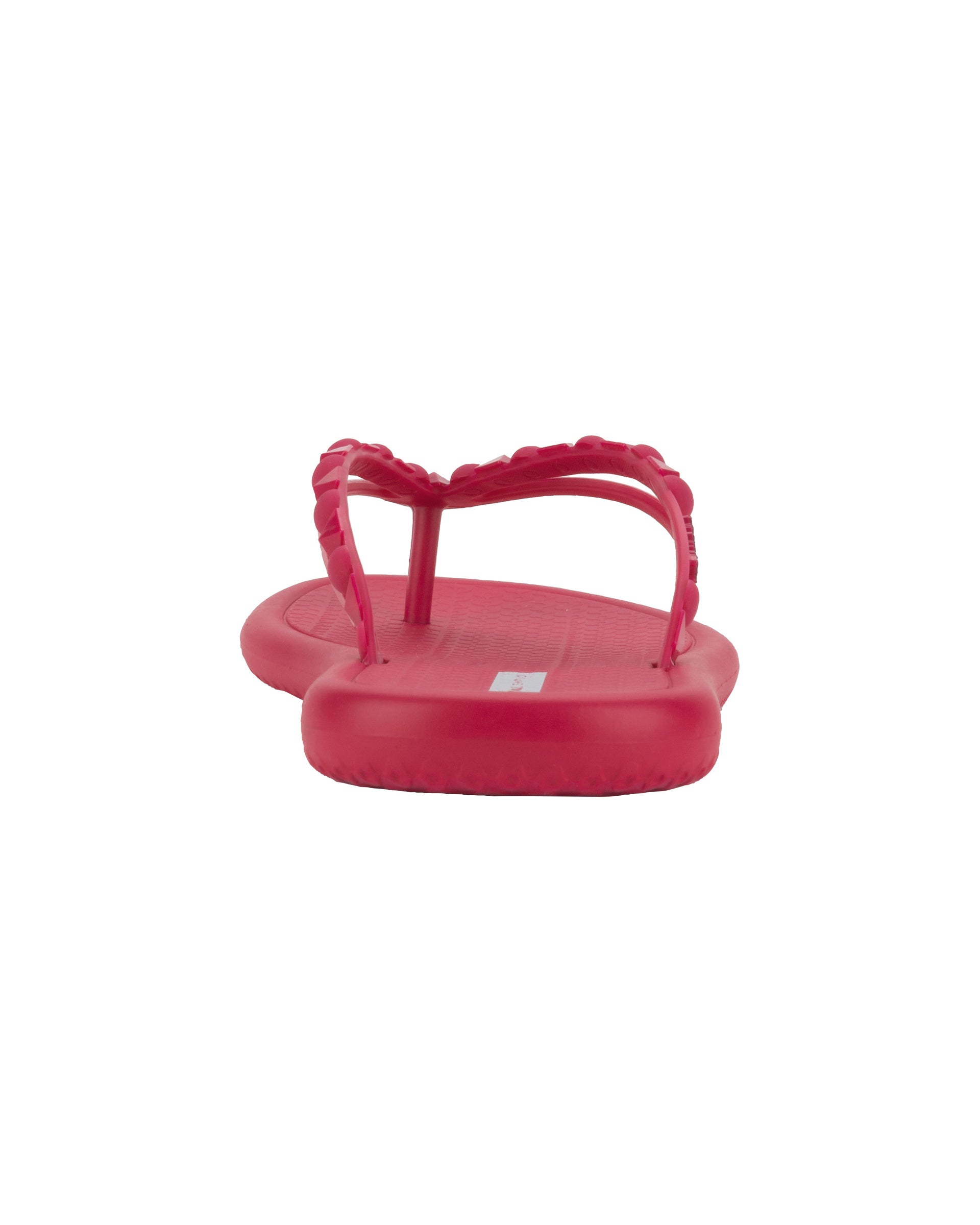 Back view of a dark pink Ipanema Meu Sol women's flip flop with stud details on strap.