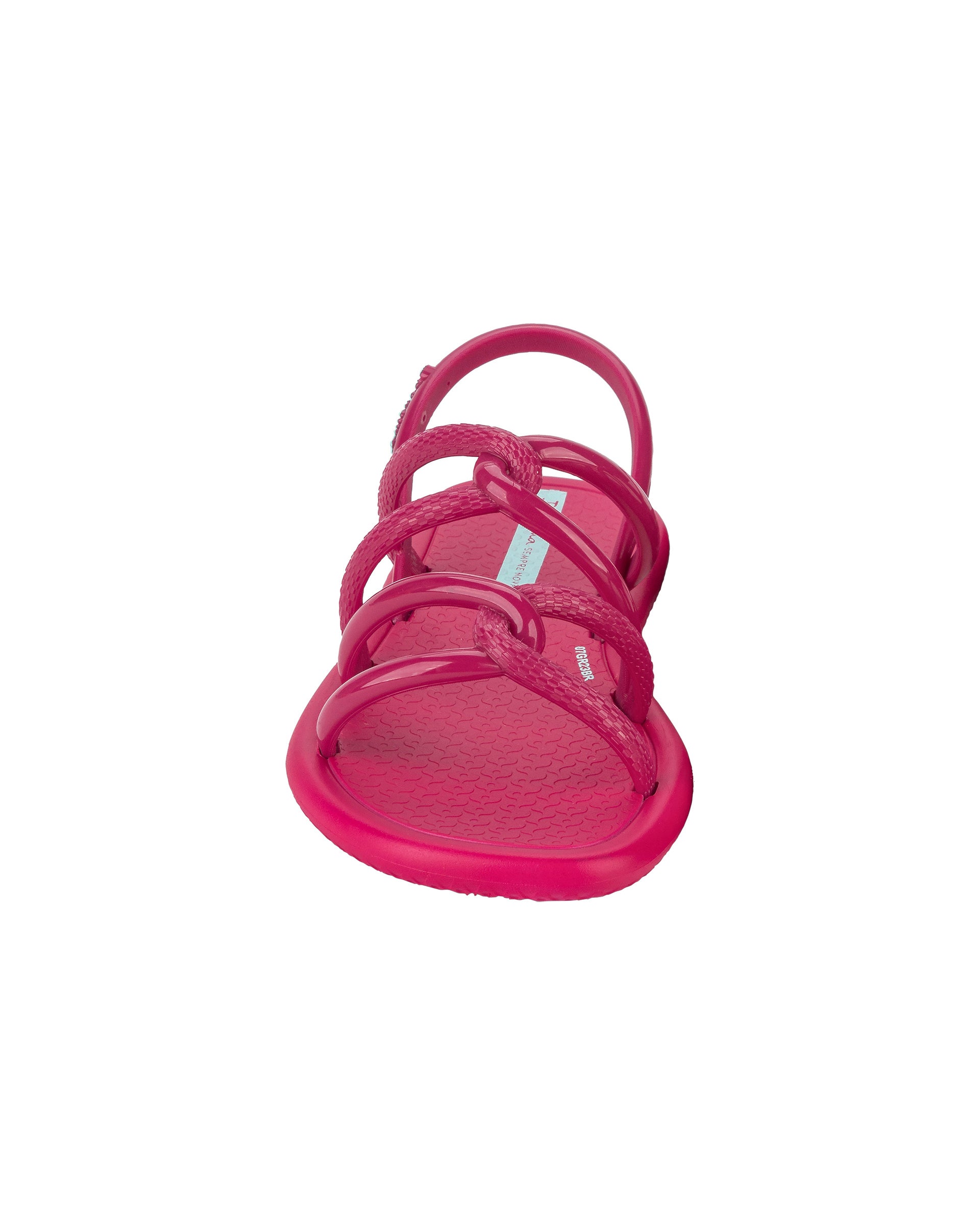 Front view of a pink kids's Ipanema Meu Sol Sandal. 