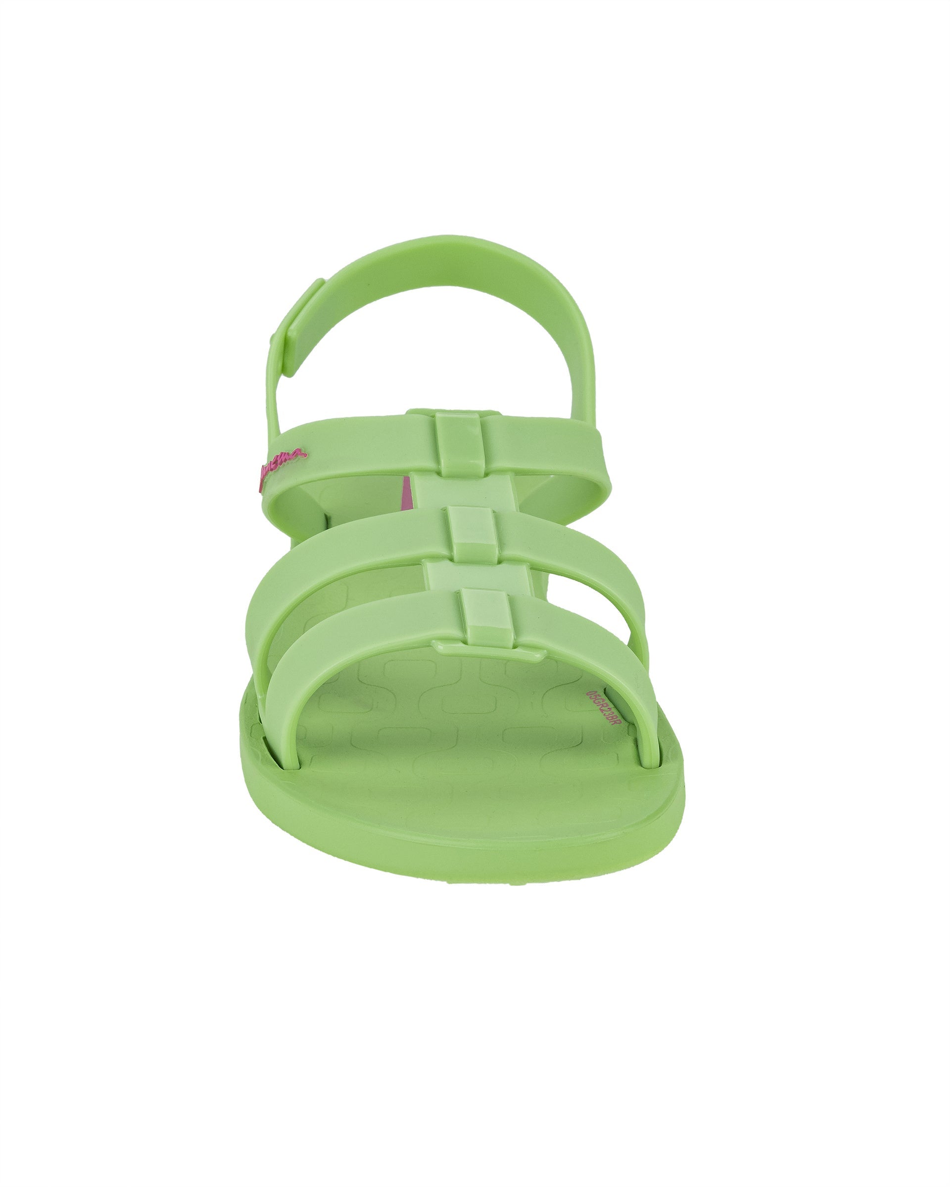 Front view of a green Ipanema Class Go women's sandal.