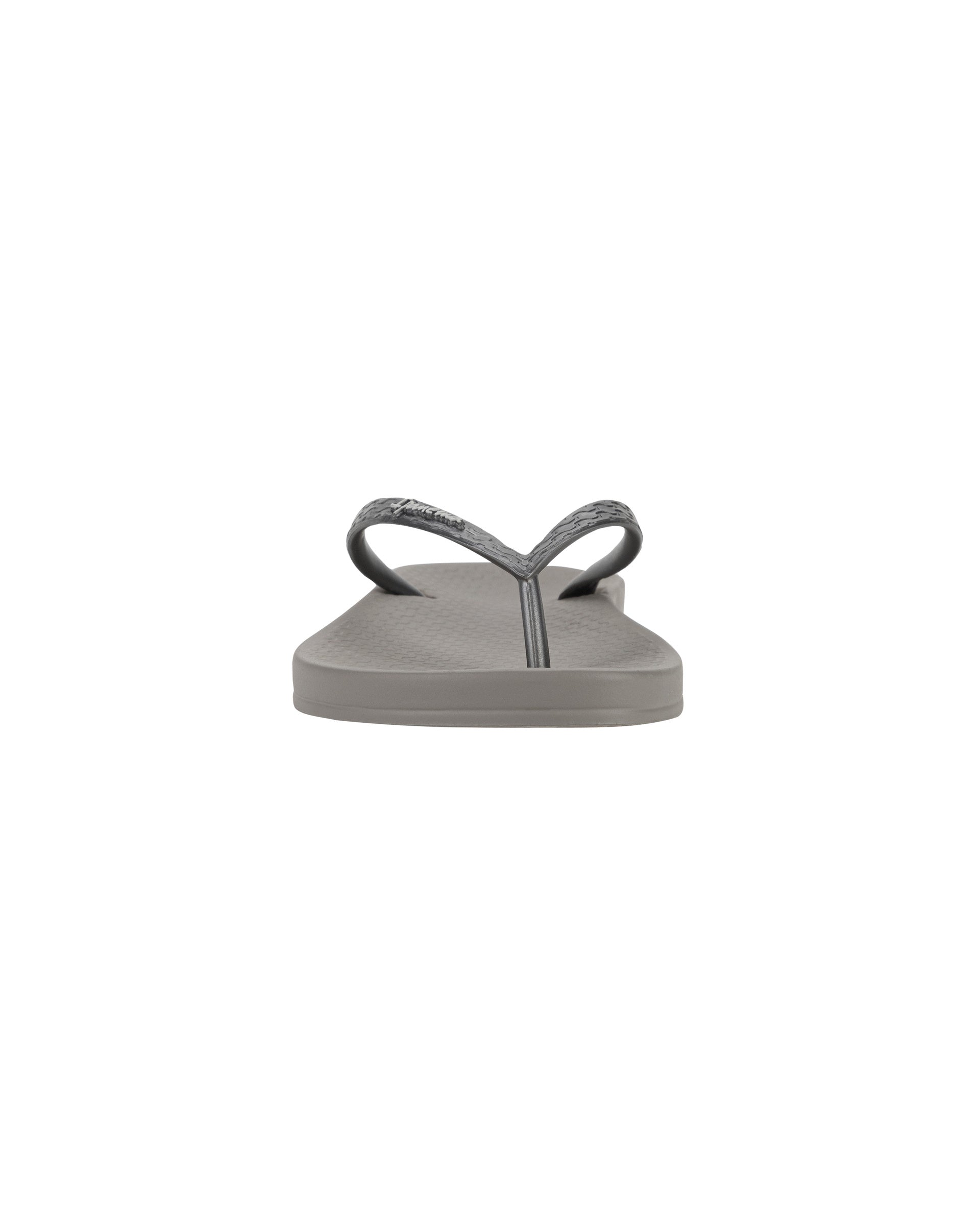 Front view of a grey Ipanema Ana Tan women's flip flop.