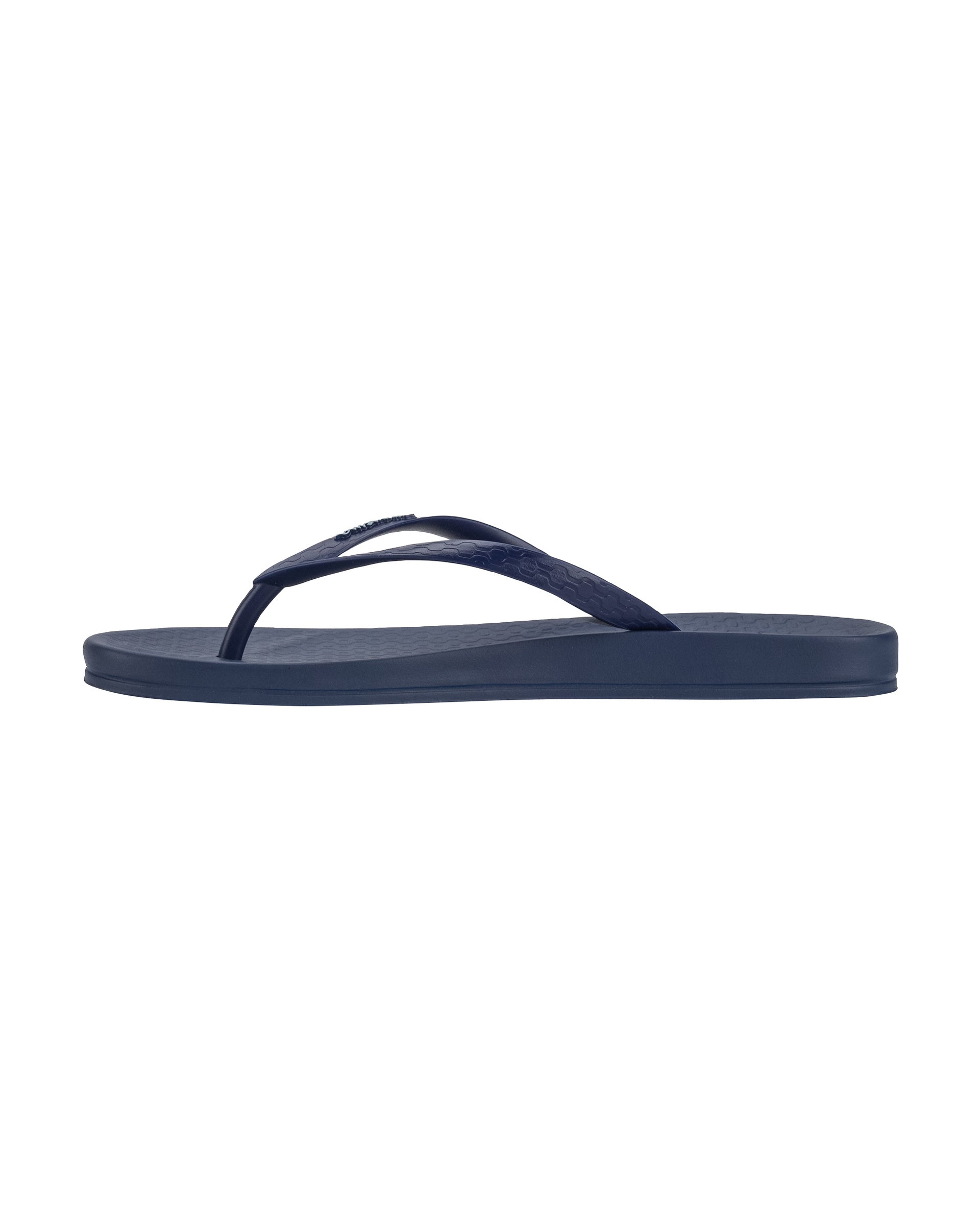 Inner side view of a blue Ipanema Ana Colors women's flip flop.
