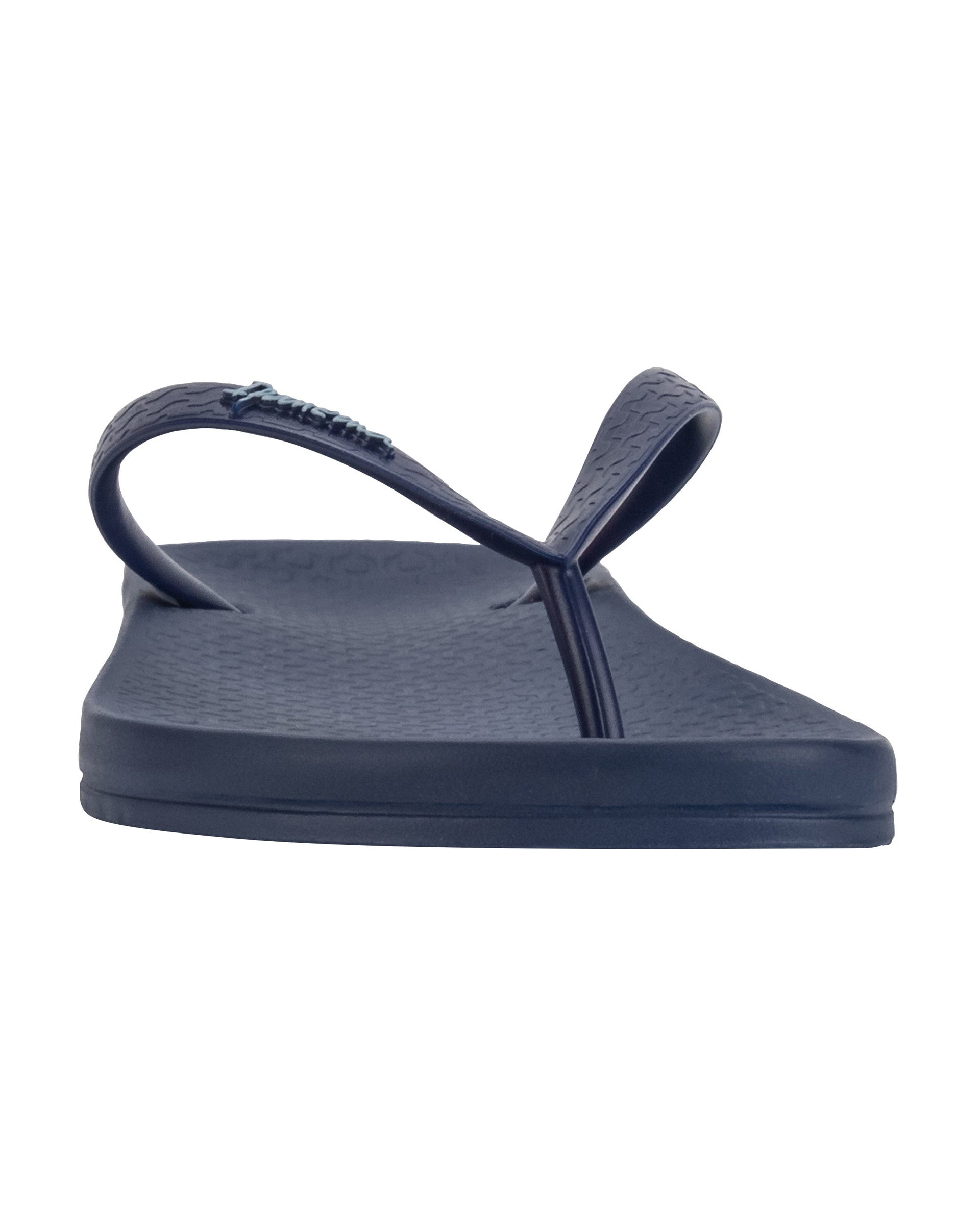 Front side view of a blue Ipanema Ana Colors women's flip flop.