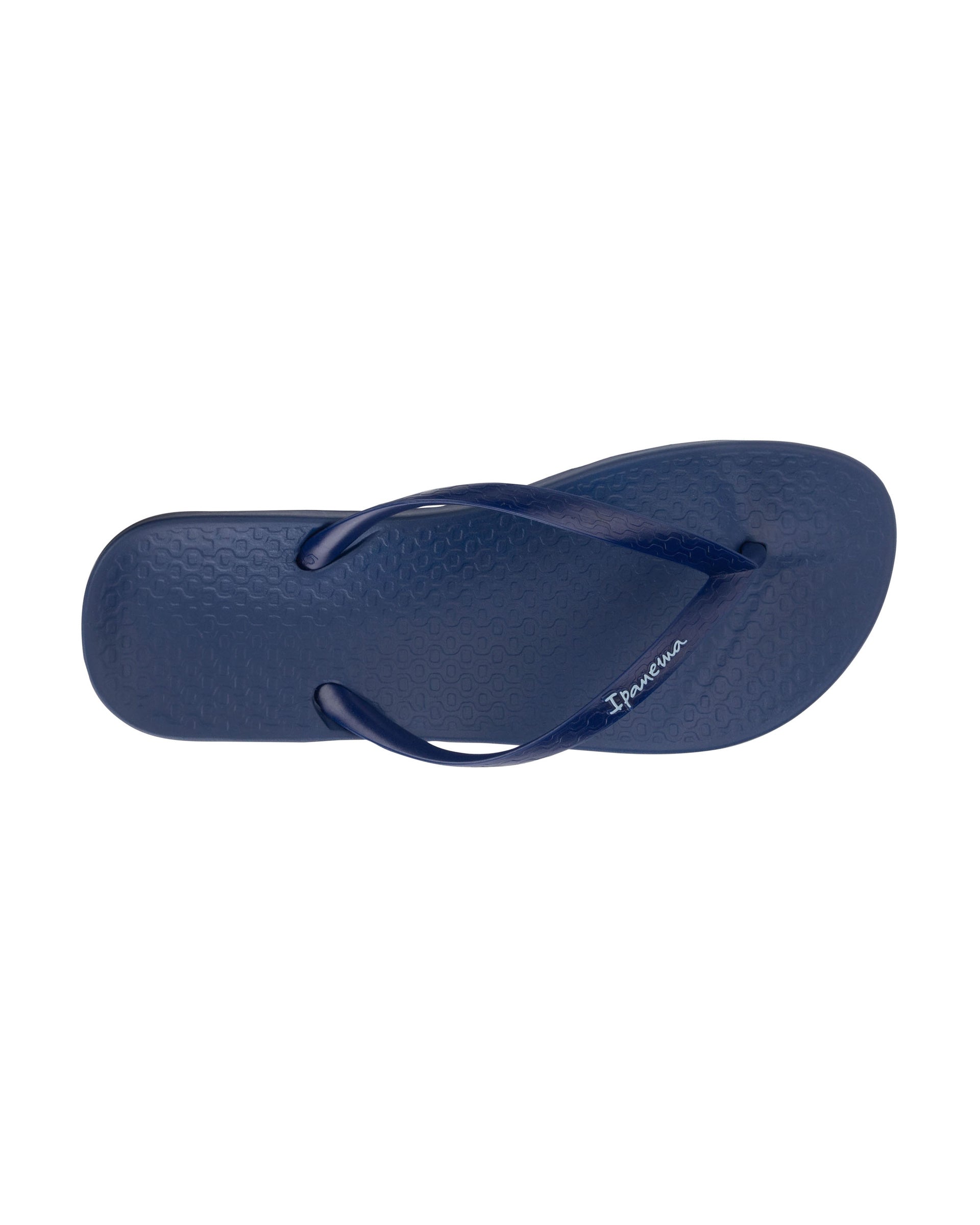 Top side view of a blue Ipanema Ana Colors women's flip flop.