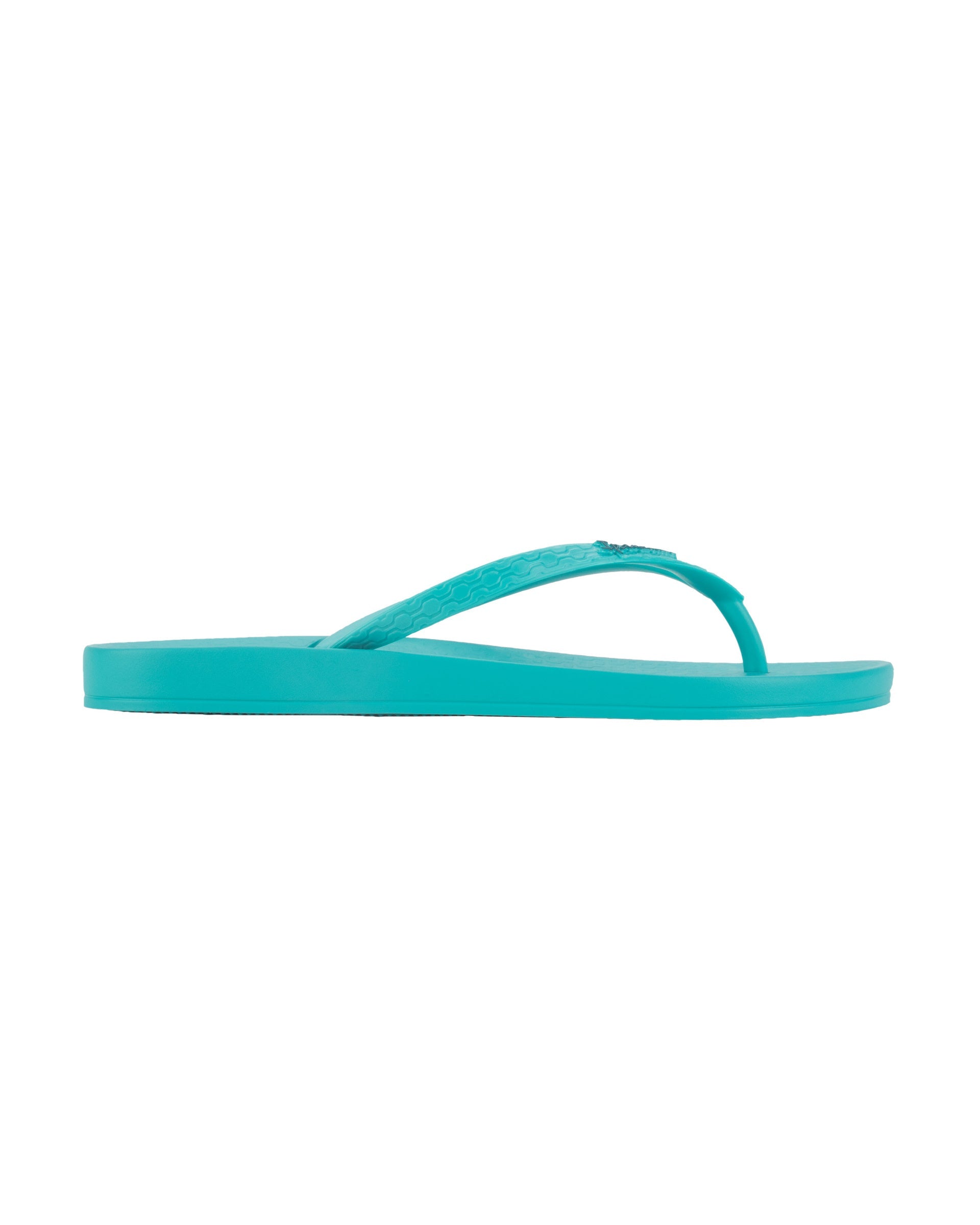 Outer side view of a blue Ipanema Ana Colors women's flip flop.