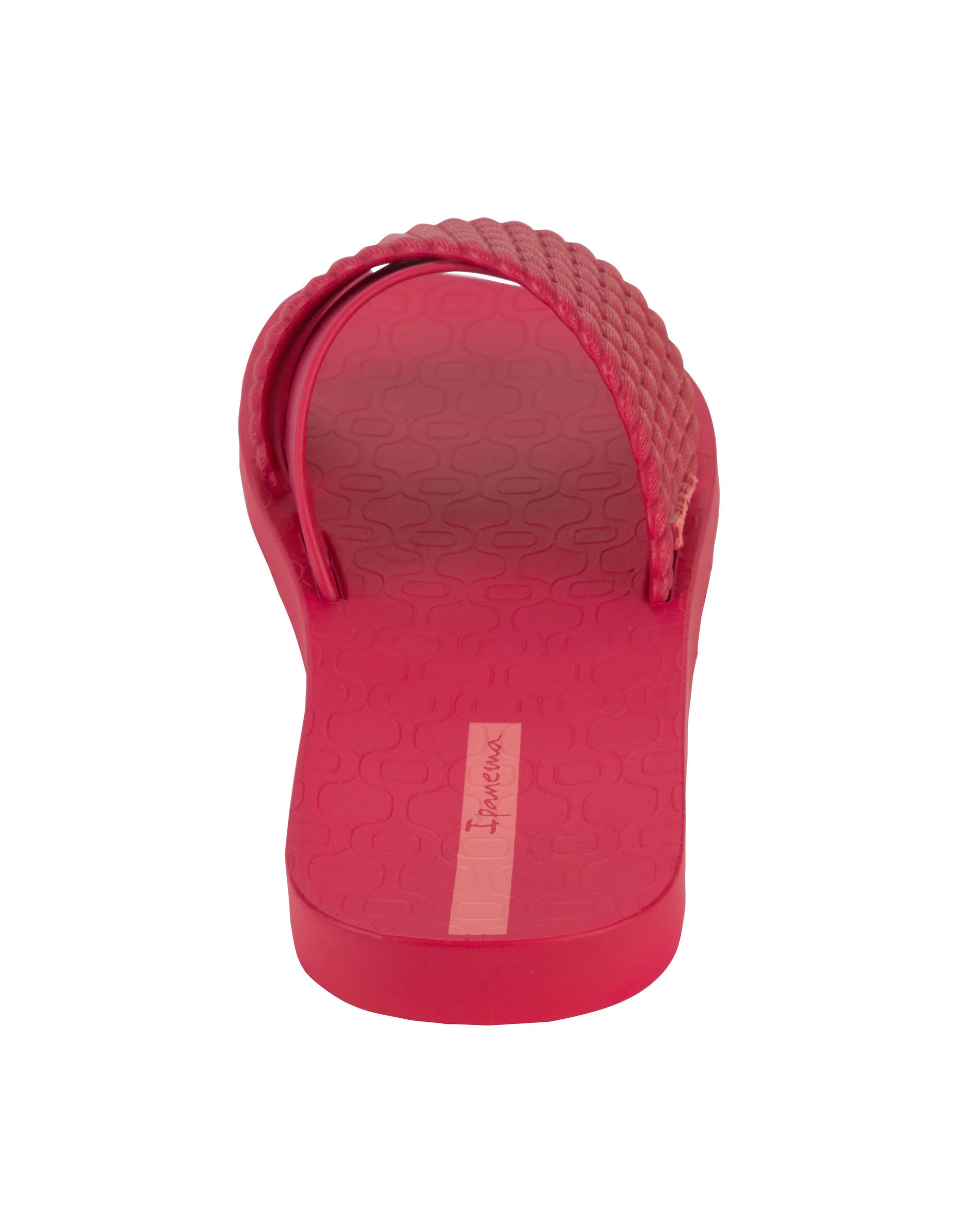 Back view of a red Ipanema Street women's slide.