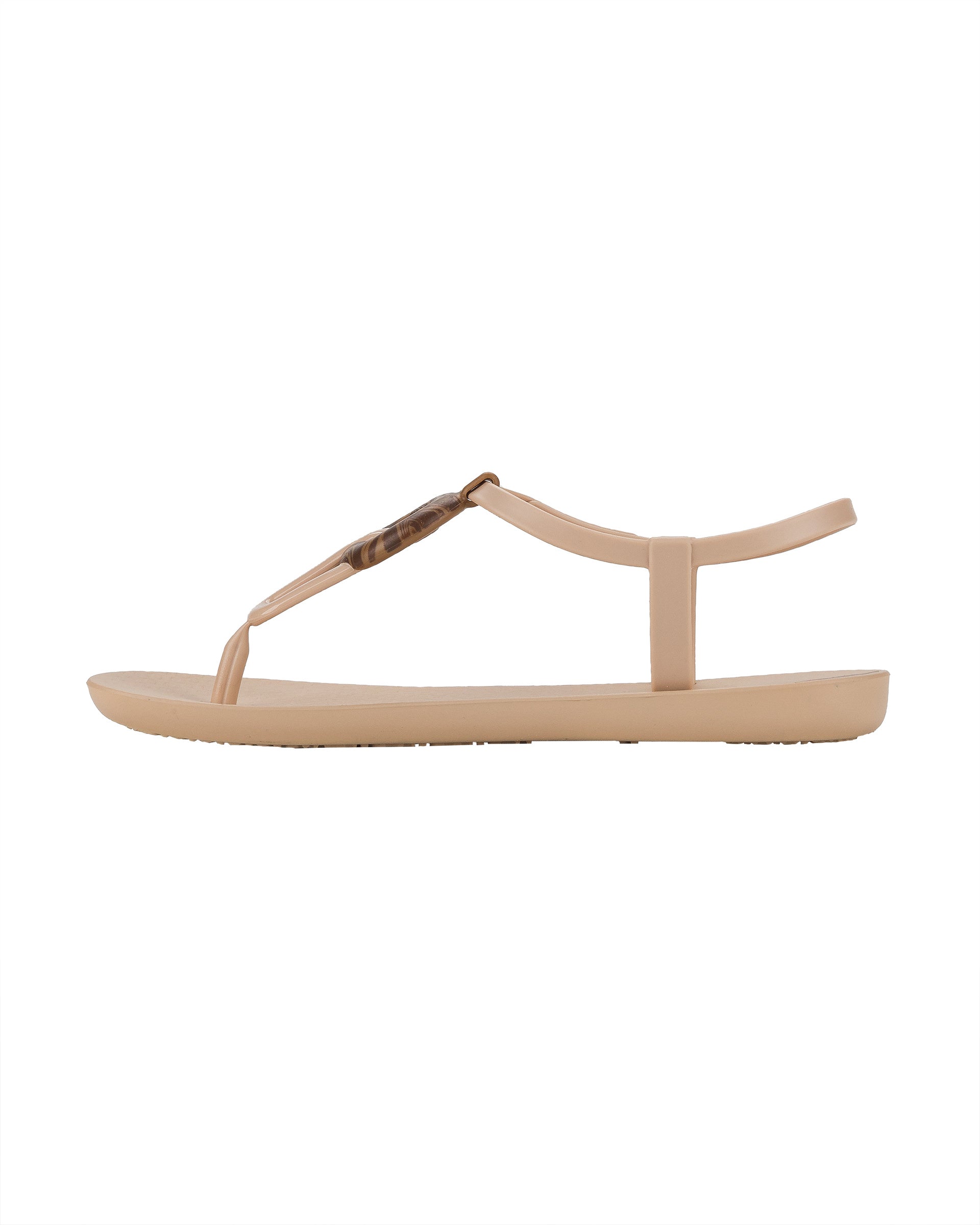 Inner side view of a beige Ipanema Class Marble women's t-strap sandal.