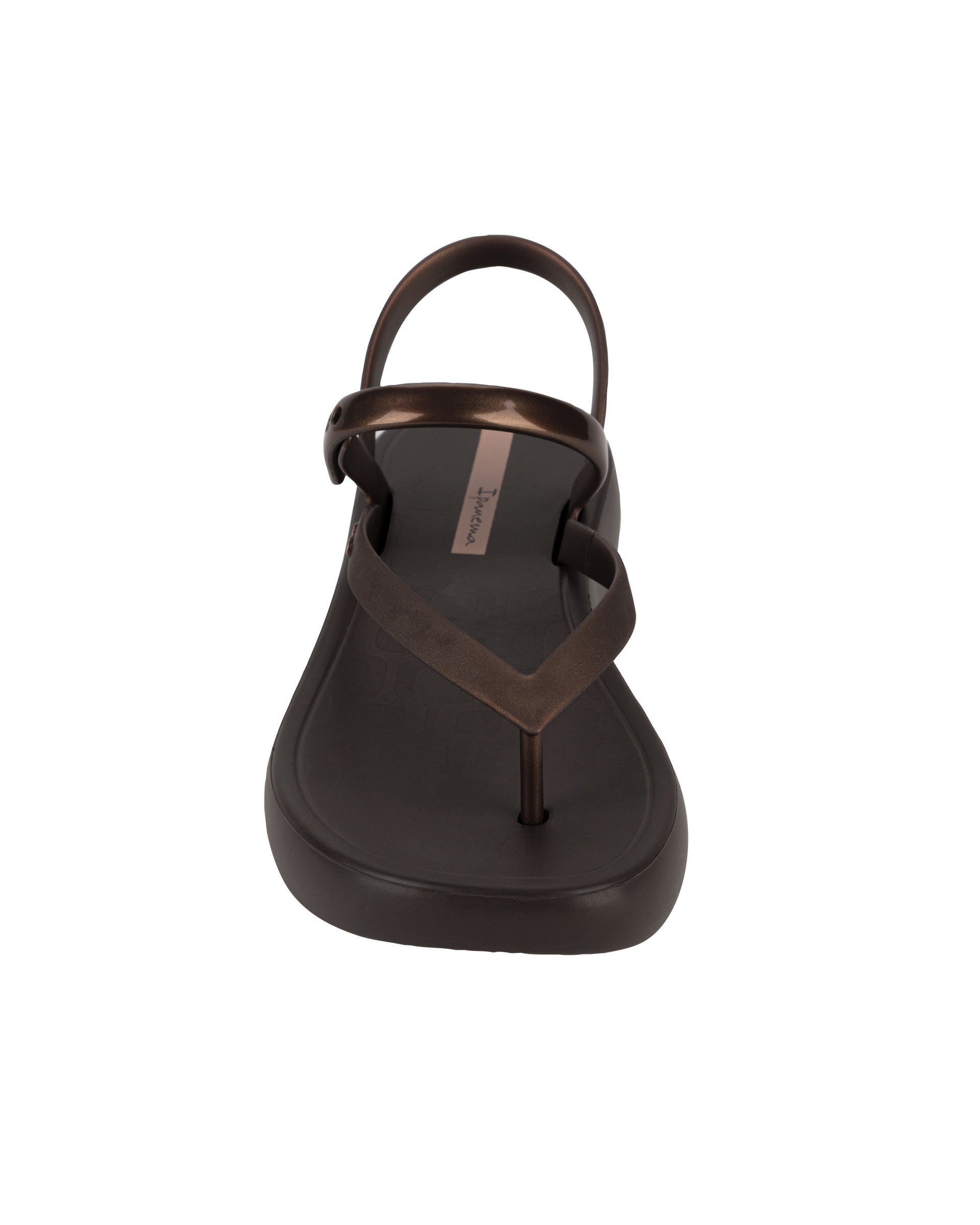 Front view of a brown Ipanema Verano women's sandal.