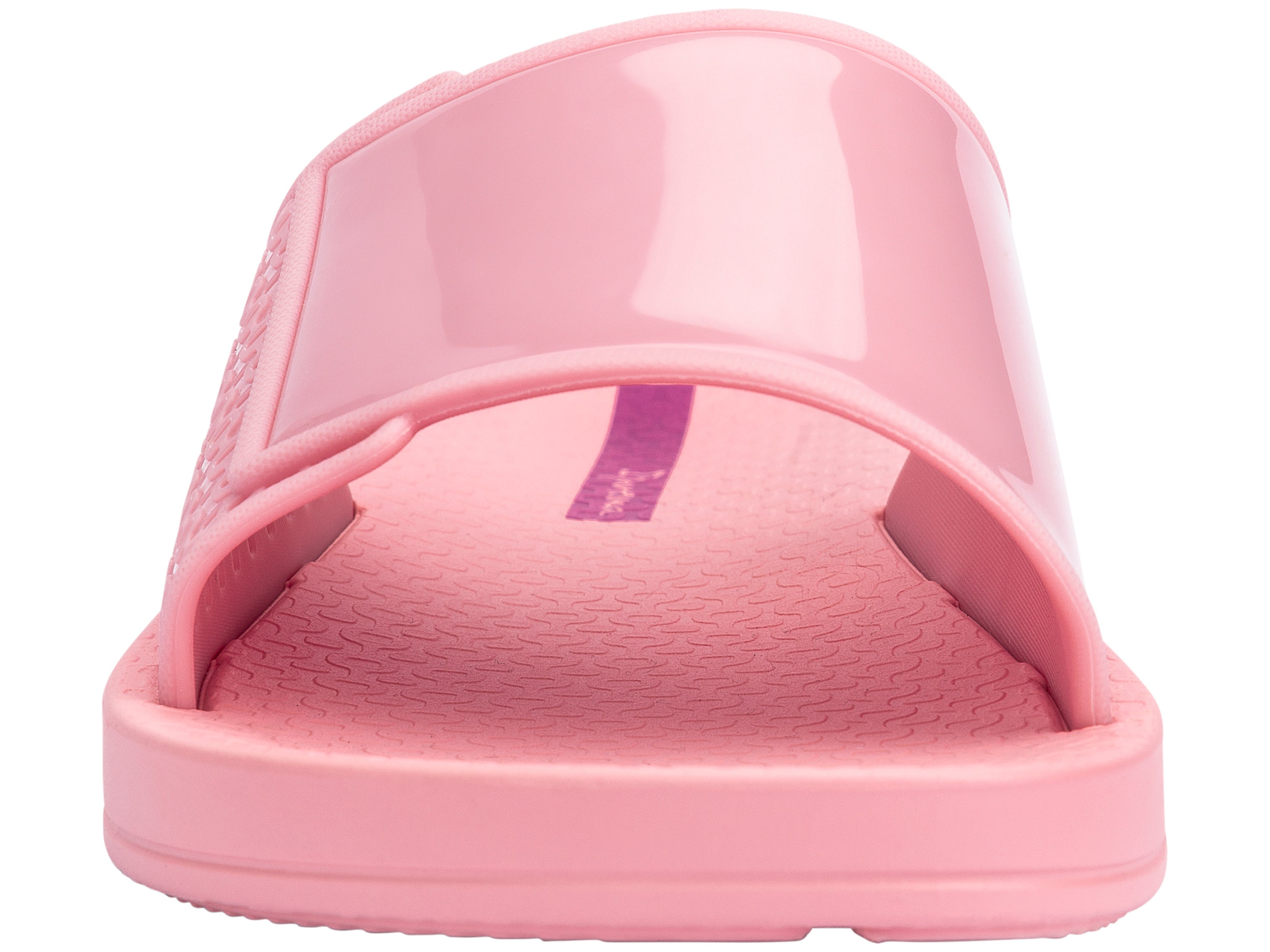 Front view of a pink Ipanema Ana Urban women's slide.